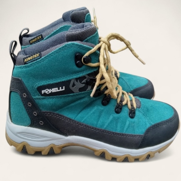Foxelli Women's Teal Hiking Boots Size 7.5 Camping Outdoor Trails - Picture 4 of 10